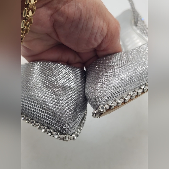 Gianni Bini Silver Rhinestone Embellished Slingback Pumps - Size 7.5 - Picture 15 of 17